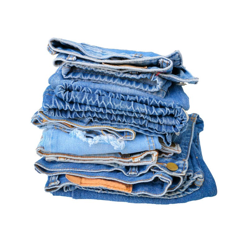 Stack of blue jeans stock image. Image of casual, design - 113031961