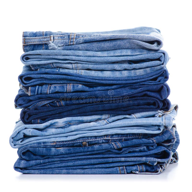 Stack blue jeans stock image. Image of detail, black - 141934381