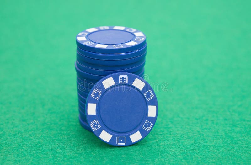 Stack of blue poker chips stock image. Image of game 69818313