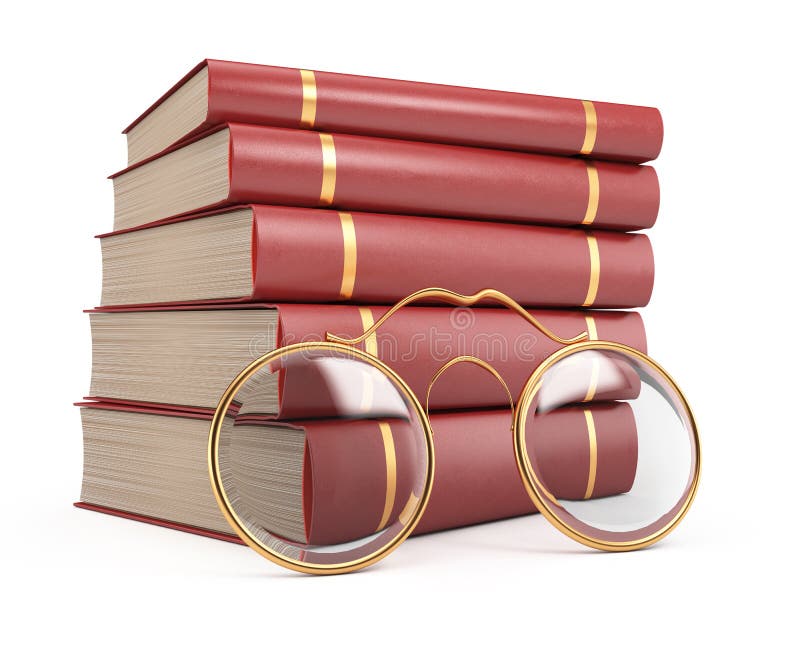 Stack Of Books And Glasses Stock Illustration Illustration Of 