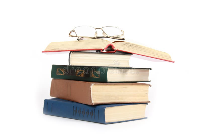 Stack of books and spectacles