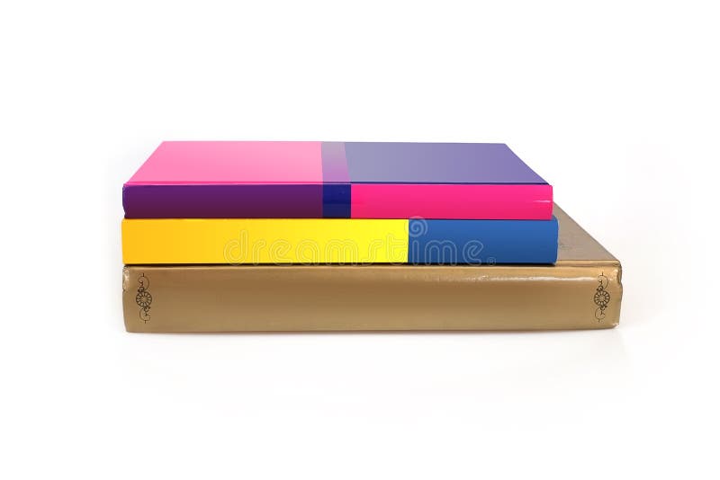 Stack of Books with White Sheets Isolated on a White Background Stock