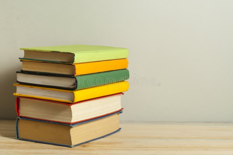 Stack of books on the wooden table. Education background.Back to school. Copy space for text. royalty free stock photography Stack of books on the wooden table. Education background.Back to school. Copy space for text. royalty free stock photography