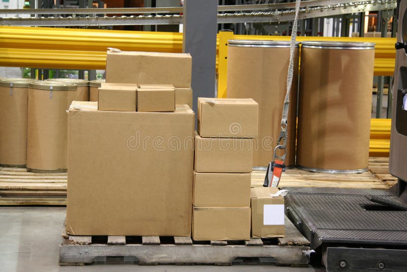 Stack of Boxes Ready for Shipment stock photo