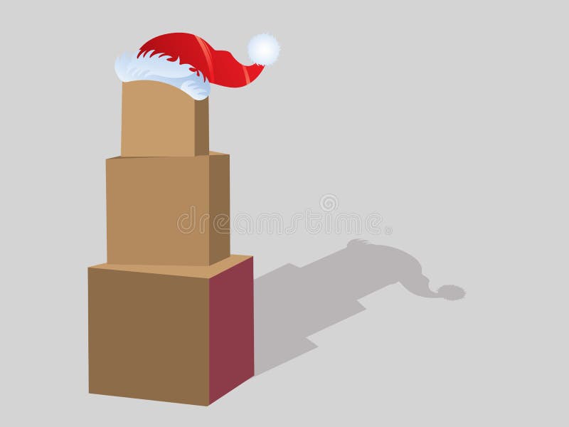 Stack Boxes Santa Hat Stock Illustrations 53 Stack Boxes Santa Hat
