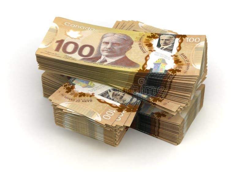 Stack of Canadian Dollar stock illustration. Illustration of heap