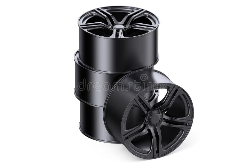 Stack of car rims stock illustration