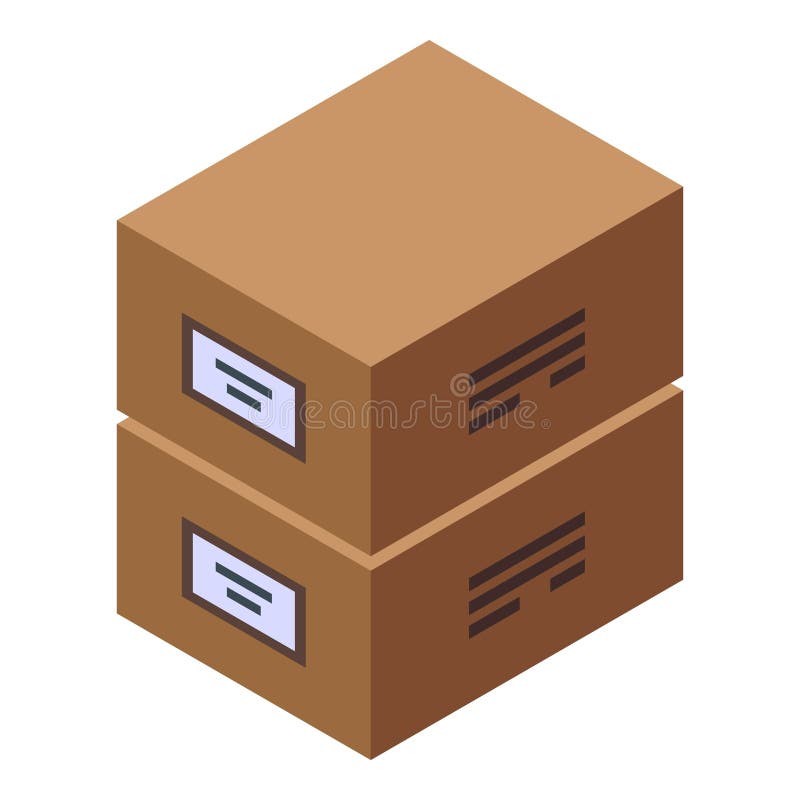 Stack of cardboard boxes ready for shipping stock illustration