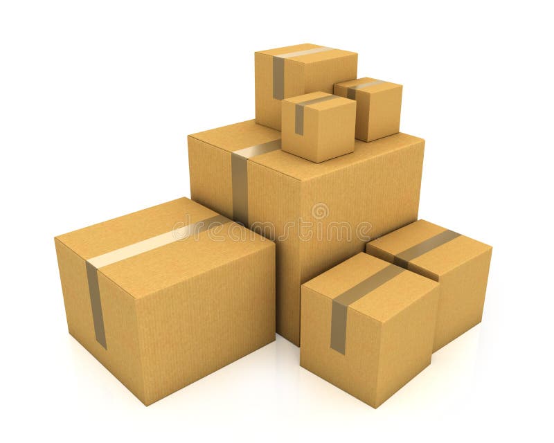 Stack of Carton Boxes on a Pallet Stock Image Image of crate, cargo 18211113