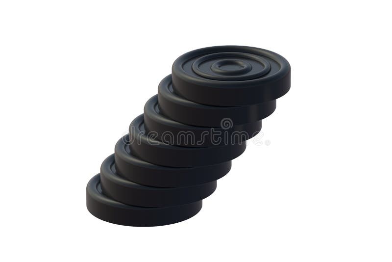 Stack of checkers isolated on white background. Intellectual board game vector illustration