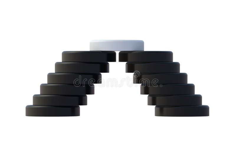 Stack of checkers isolated on white background. Intellectual board game vector illustration