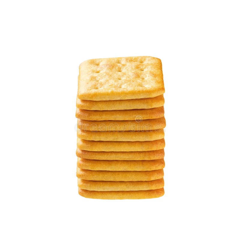 Stack of Cheese Crackers Isolated on White Background. Cheese Crackers ...