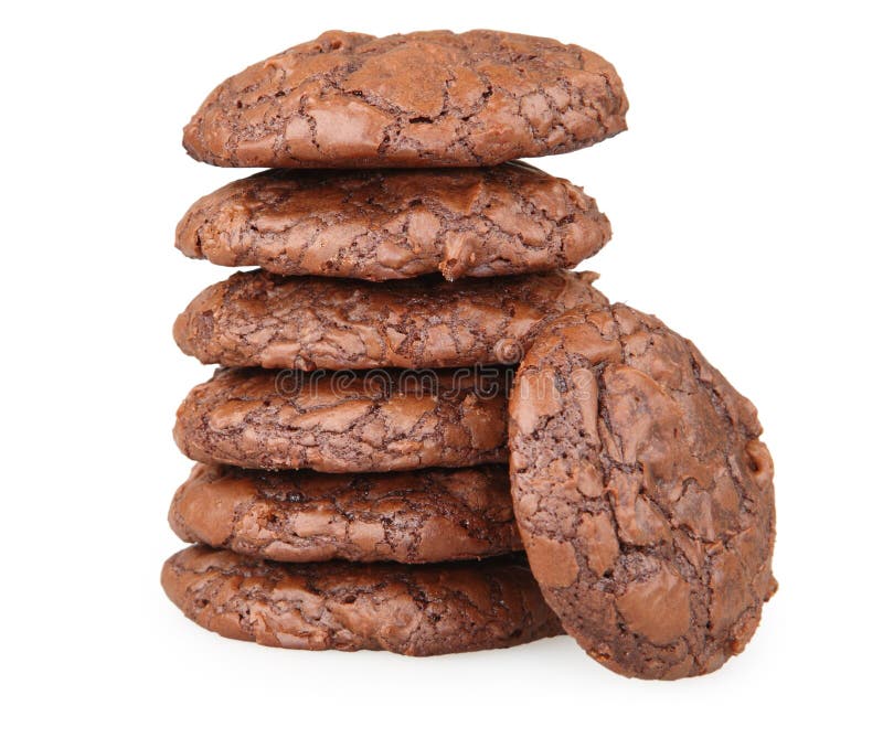 Stack of chocolate brownie cookies stock photography