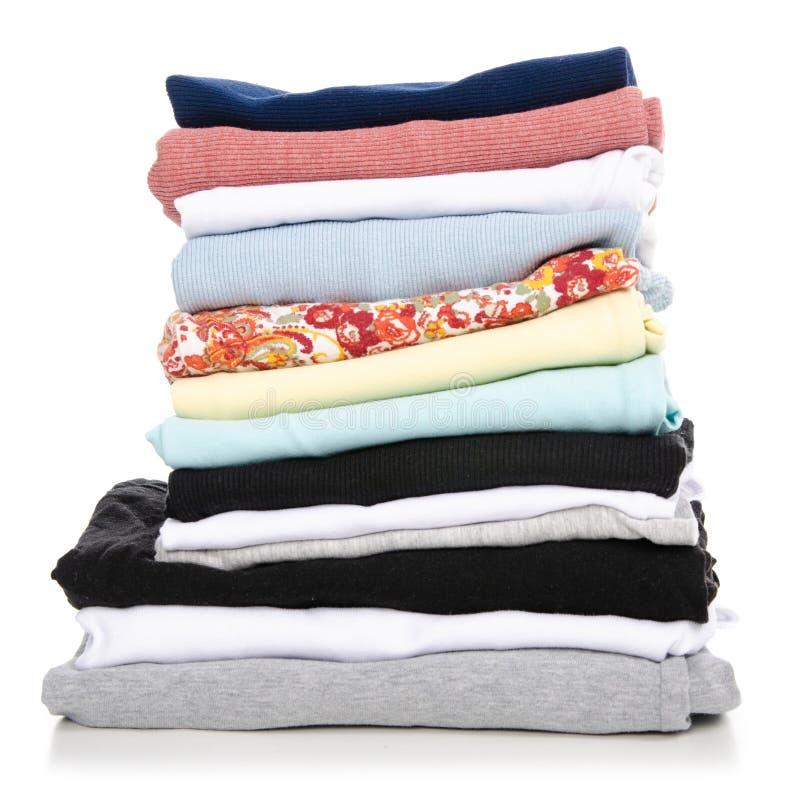 A Stack of Clothes T-shirt Shirt Stock Photo - Image of colorful ...