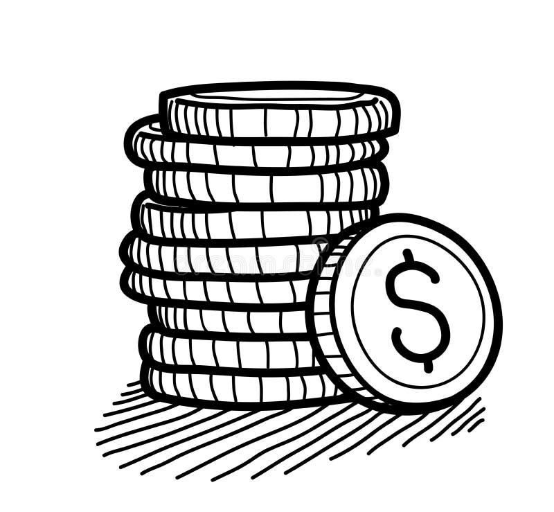 Stack of Coins Doodle (Dollar)