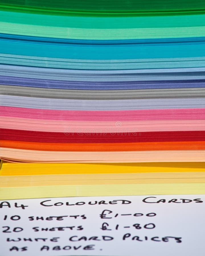 Stack of color paper stock photos