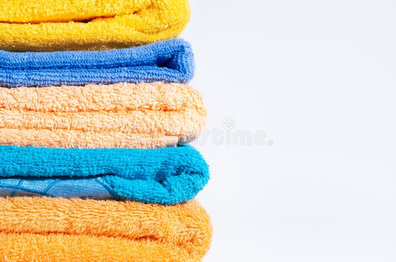 Stack of Colorful Bathroom Towels Stock Photo Image of towel, fabric