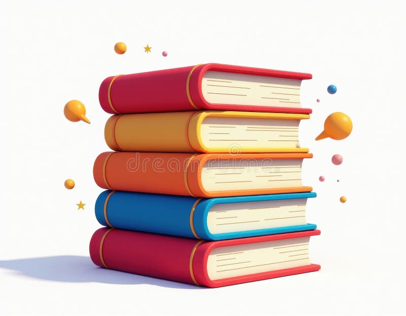 Stack of Colorful Books, Education, Knowledge, Learning Concept, generative Ai