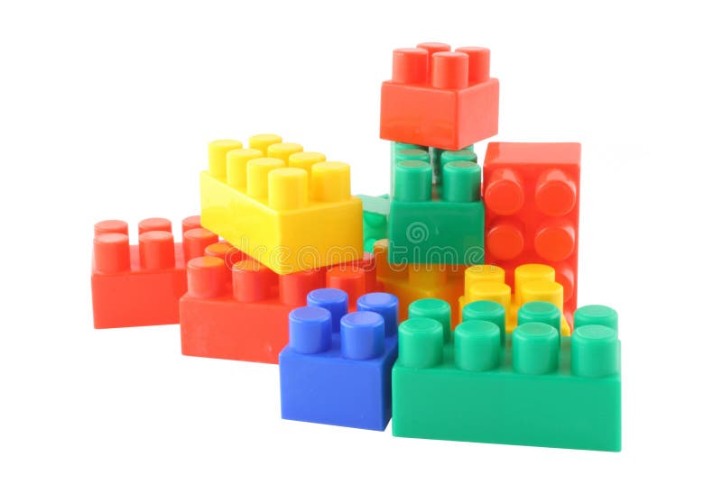 Stack of colorful building blocks royalty free stock photos