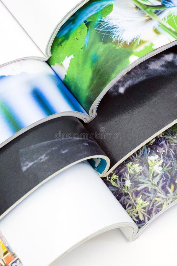 Stack of colorful magazines