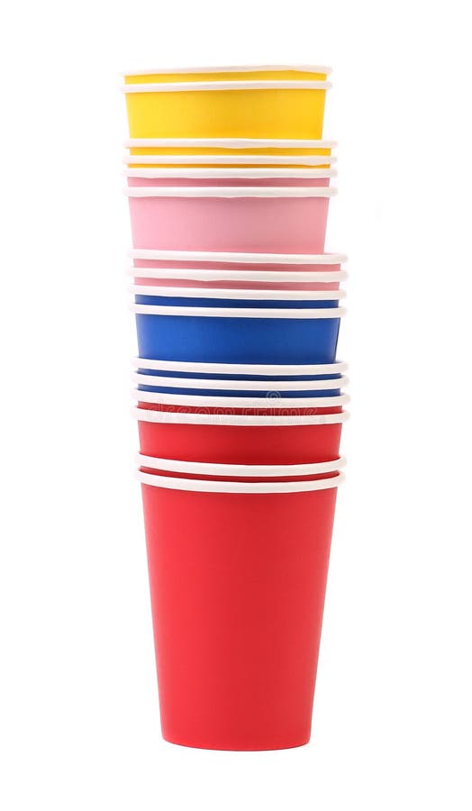 Stack of Colorful Paper Cups Stock Image Image of tool, arranged