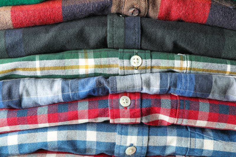 Stack of Colorful Shirts As Background Stock Photo - Image of shop ...