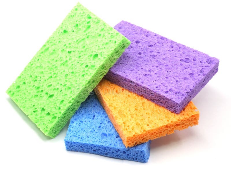 A purple square sponge stock photo. Image of absorbant 14238724