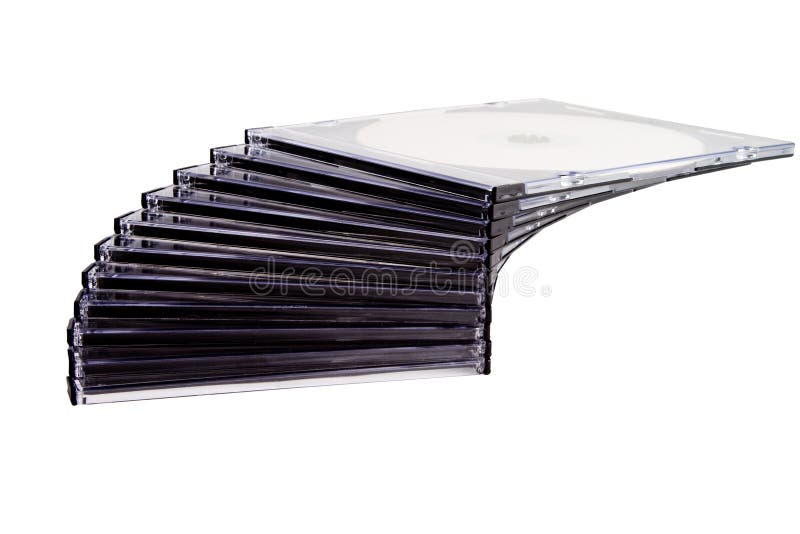 Stack of compact discs stock images