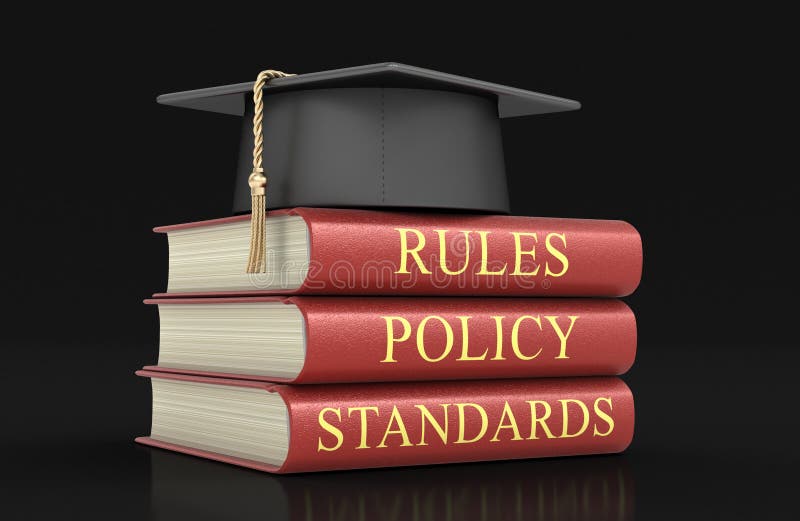 Stack of compliance and rules books stock illustration