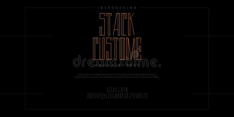 Stack Costume Abstract minimal modern alphabet fonts vector illustration royalty free illustration