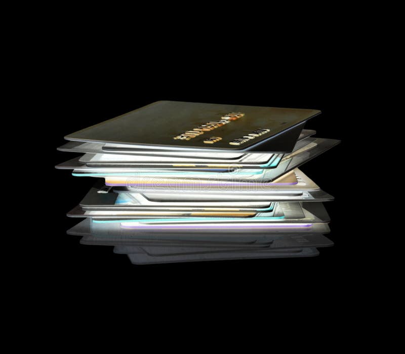 Stack of credit cards stock image