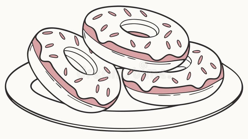 Stack of delicious glazed donuts, sweet pastry vector, vector design Generative AI stock illustration