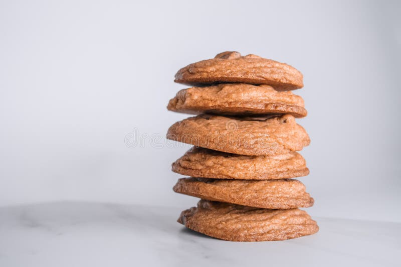 Stack of delicious golden brown buttery cookies. royalty free stock photos