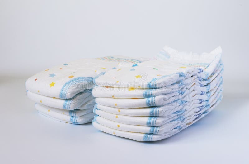 Stack Of Diapers On White Background Stock Photo Image of heap, cost