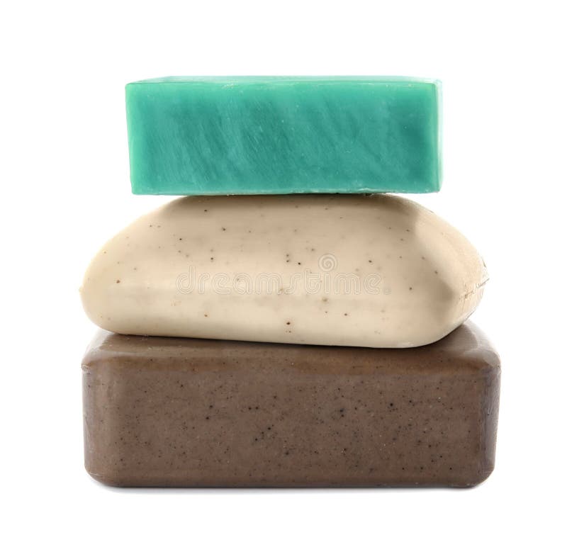 Stack of different soap bars royalty free stock images