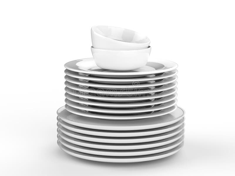 Stack of dishes stock image. Image of material, clean 77402701