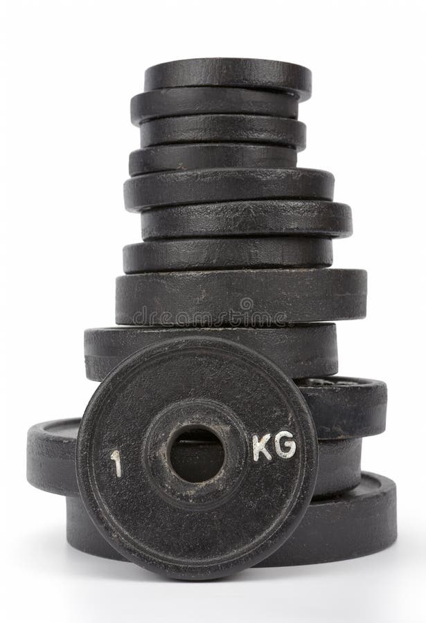 Stack of disk weights stock photo. Image of exercising 5828444