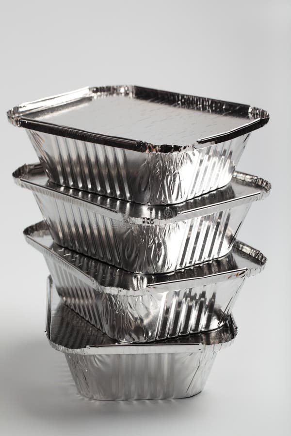 Stack of disposable pans stock image. Image of closeup 52668777
