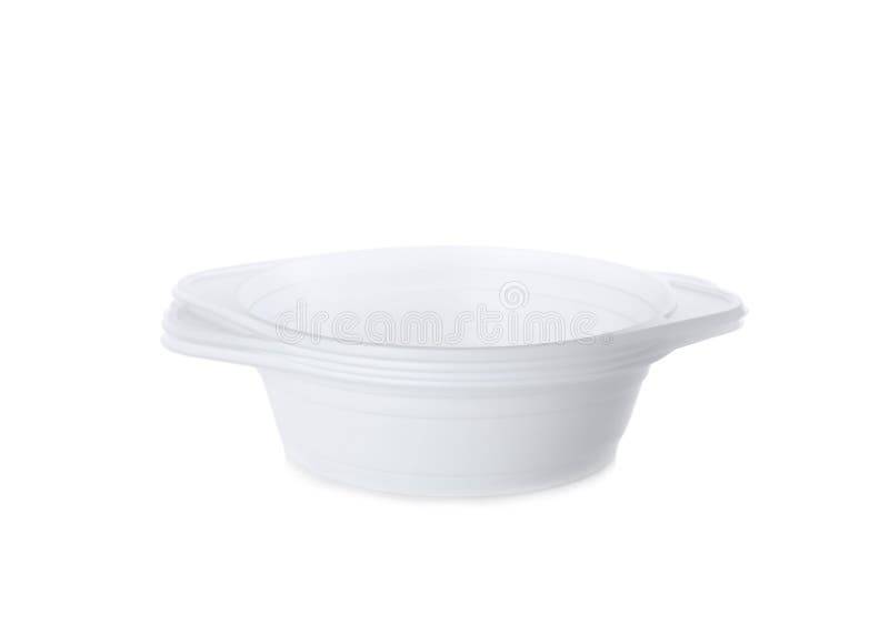 Stack of Disposable Plastic Bowls Isolated Stock Image Image of size