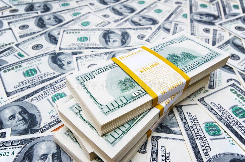 Stack of dollars on money royalty free stock photo Stack of dollars on money royalty free stock photo