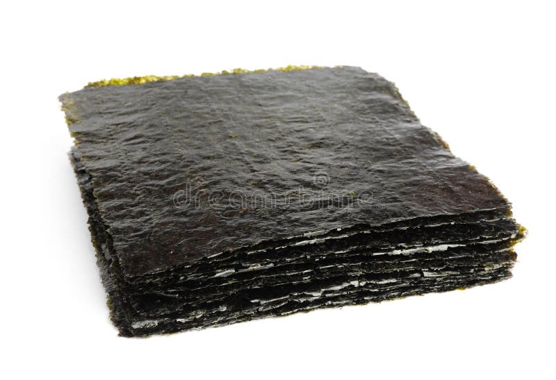 Stack of Dry Nori Sheets on White Background Stock Photo Image of