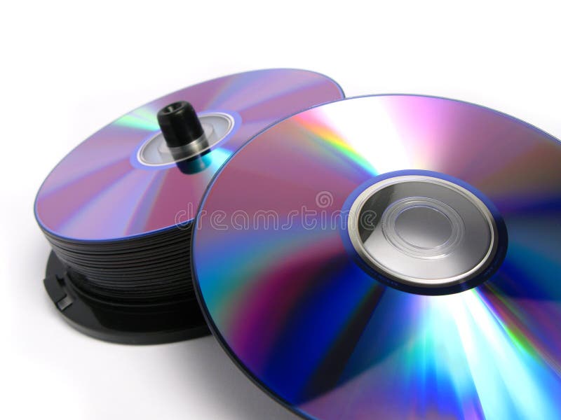 Stack of DVDs and CDs