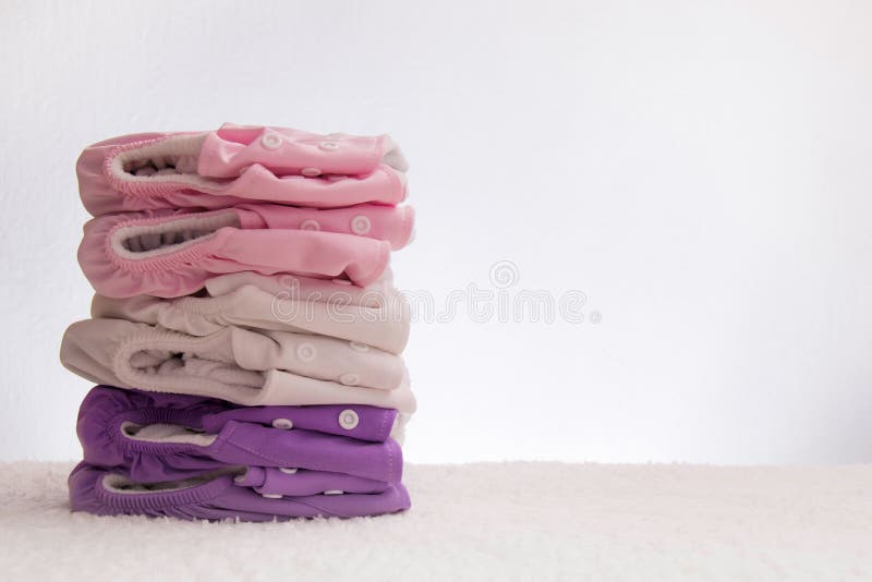 Stack of Ecofriendly Cloth Baby Diapers Stock Photo Image of