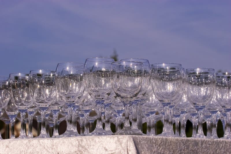 Stack of Empty wine glasses