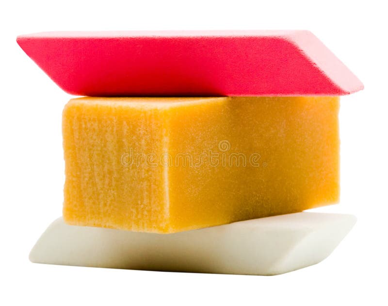 Stack of erasers stock image. Image of stack, eraser 27944309
