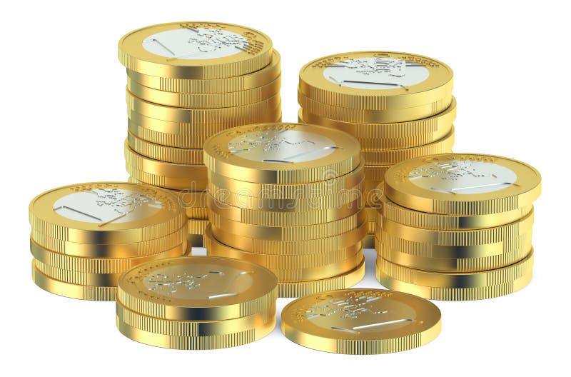 Stack of Euro coins stock illustration