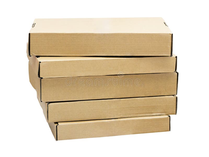 A stack of flat cardboard boxes stock photography