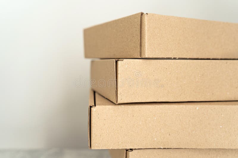 Stack of flat-packed self stock photos
