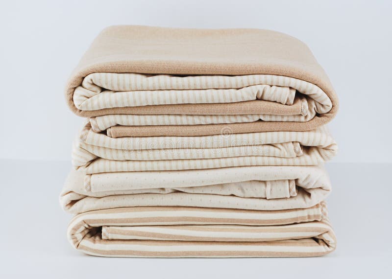 Folded Up Natural Cotton Blanket Stock Image Image of child, gift