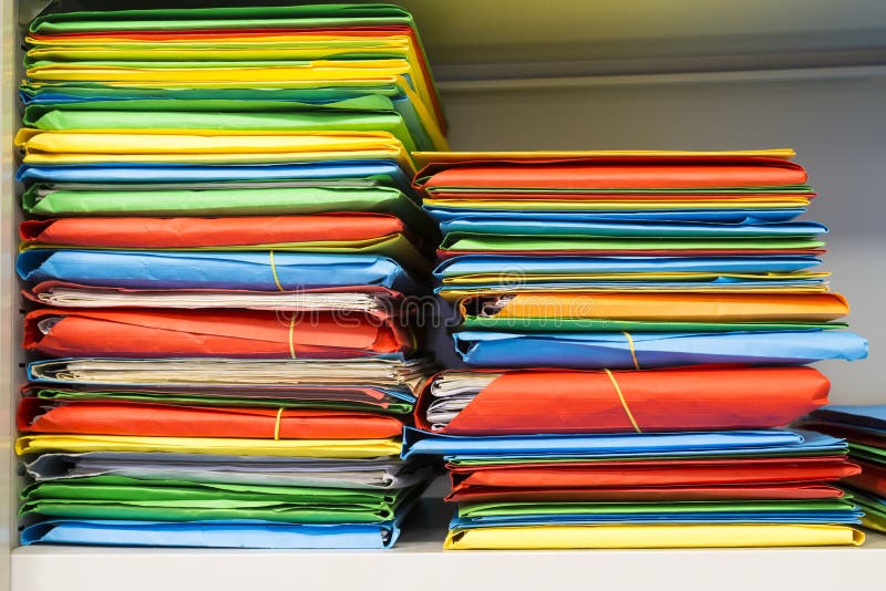Stack of Folders with Archival Documents Stock Image - Image of folders ...